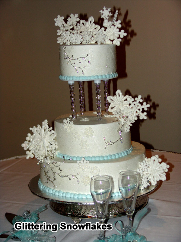 snowflake wedding cakes